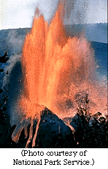 National Park Service Image of Kilauea volcano erupting
