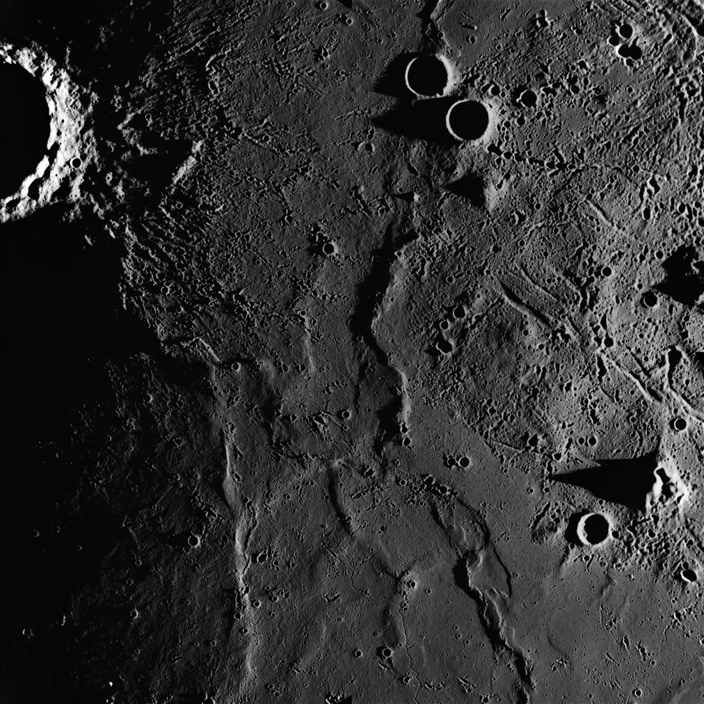 Apollo Metric image (AS15-M-1145) Timocharis Crater/Mare Imbrium.