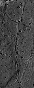 Close-up view of dendritic sinuous rille.