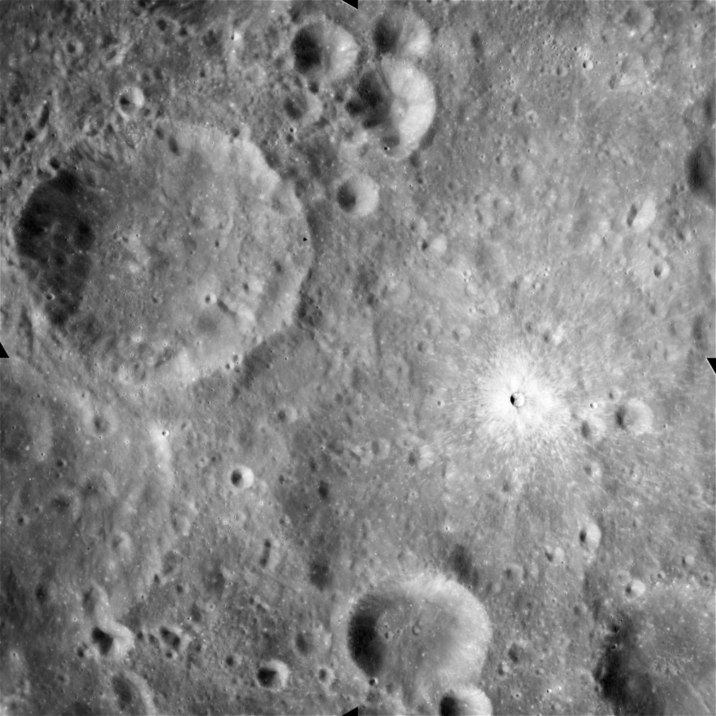 Apollo Metric Image (AS15-M-0103) Small, bright, fresh crater west of Isaev.