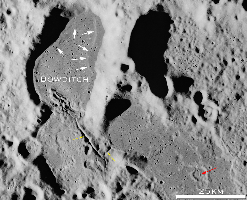Portion of Apollo Metric image (frame ID AS15-M-2357) Bowditch detail.