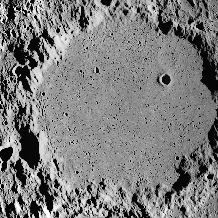 Apollo Metric image (frame ID AS16-M-0990) Light plains in Ptolemaeus Crater.