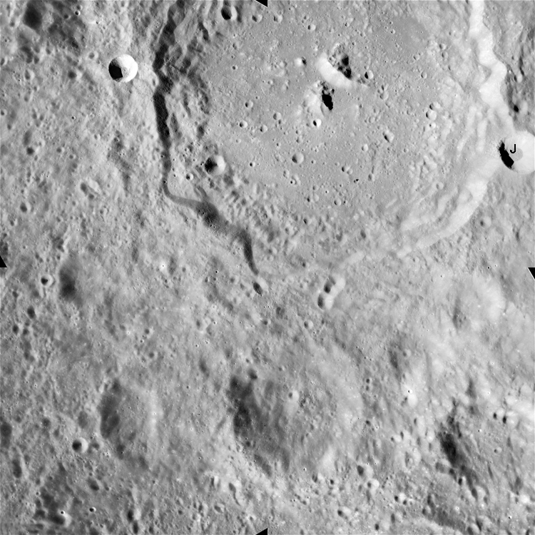 Apollo Metric image (frame ID AS15-M-1968) Sklodowska Crater.