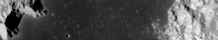 A section of the Apollo Metric frame AS15-M-0888 showing a stretch to enhance highlands. [NASA/JSC/Arizona State University]