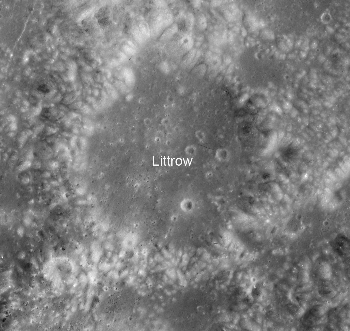 Apollo Metric image AS15-M-0565, Littrow Crater.