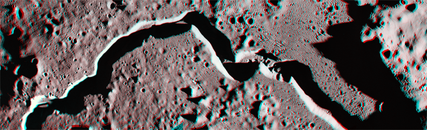 Part of Apollo Metric image (frame ID AS15-M-2087) Aristarchus Plateau, Vallis Schroteri, in 3D.